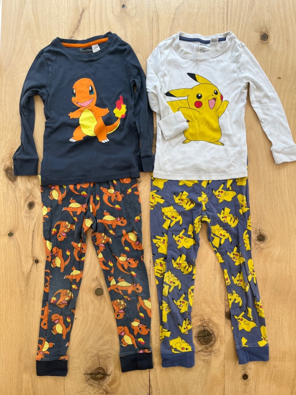 Kids Pokémon Pajama Set - Pikachu & Charmander Prints